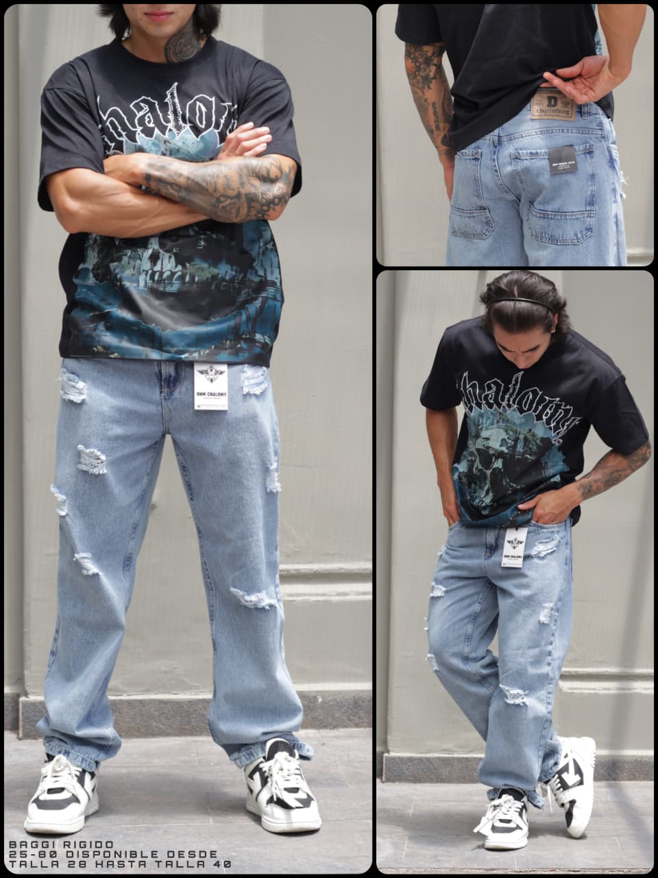 Baggy Rigido Azul Claro