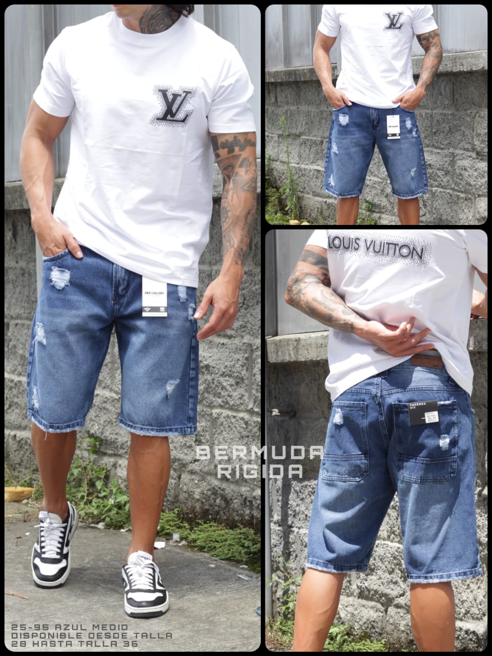 bermuda Ancha Azul Medio.