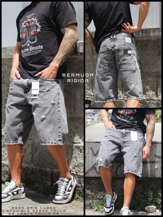 Bermuda Ancha Gris claro.